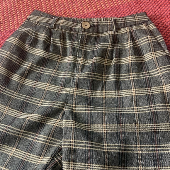 Brown Mid-rise Plaid Slim Fit Trousers - Picture 5 of 5